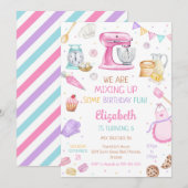 Baking Cooking Birthday Party Invitation 招待状 (正面/裏面)