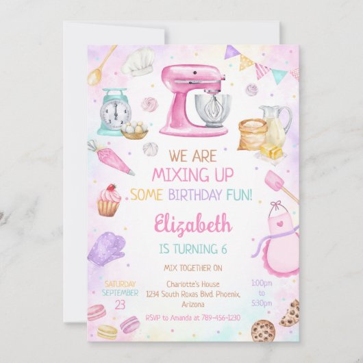 Baking Cooking Birthday Party Invitation 招待状 (正面)