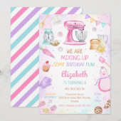 Baking Cooking Birthday Party Invitation 招待状 (正面/裏面)