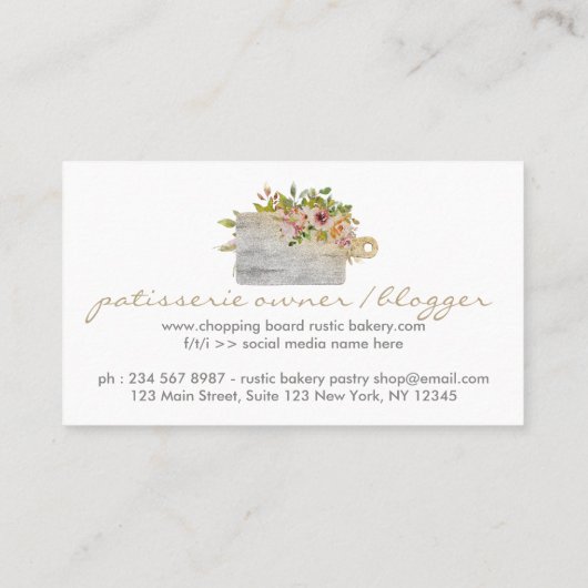 Baking Cooking Chopping Board Homemade 名刺 (裏面)