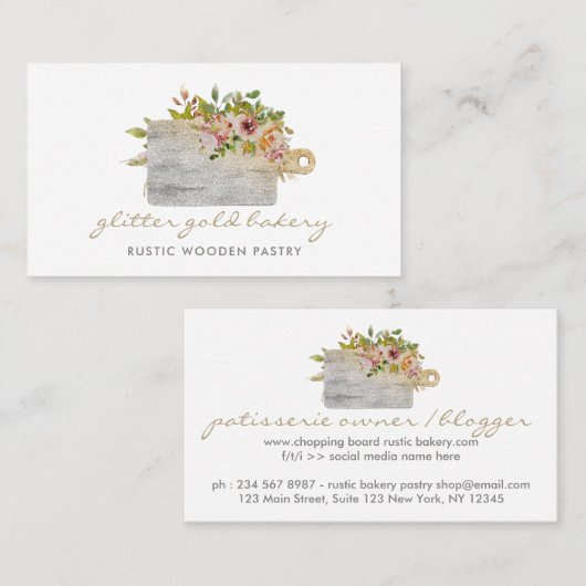 Baking Cooking Chopping Board Homemade 名刺 (正面/裏面)