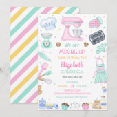 Baking Cooking Party Birthday Invitation 招待状 (正面/裏面)