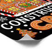 Baking Gingerbread House Construction Crew Christm ポスター (角)