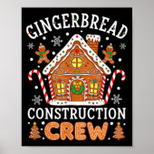 Baking Gingerbread House Construction Crew Christm ポスター (正面)