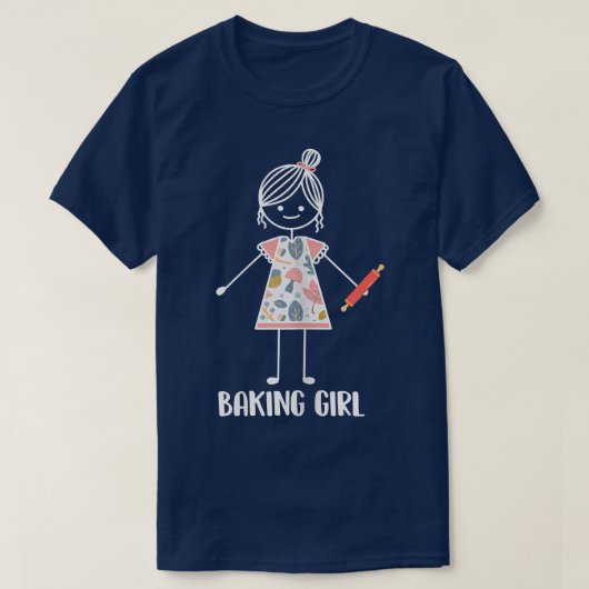 Baking Girl - Bakery Baker  Tシャツ (デザイン正面)