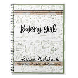baking girl themed Recipe notebook baking ノートブック