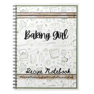baking girl themed Recipe notebook baking ノートブック