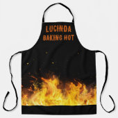 Baking Hot Chef Flames Personalize エプロン (正面)