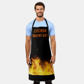 Baking Hot Chef Flames Personalize エプロン (着用した状態)