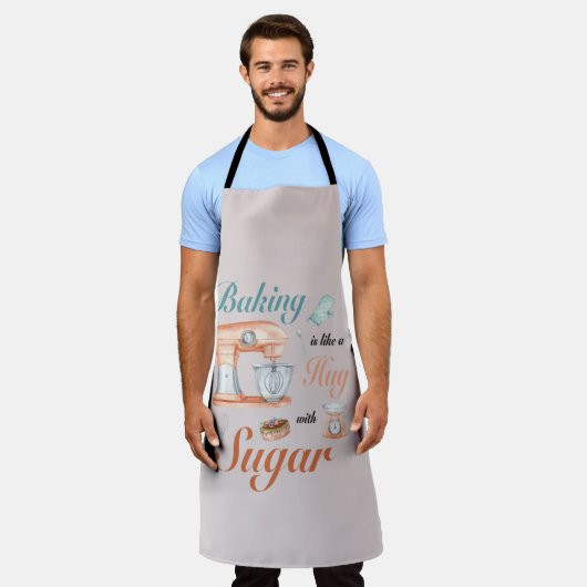 Baking Hugs Sugar design for bakers & Pastry chefs エプロン (着用した状態)