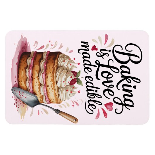 Baking Is Love Made Edible Kitchen Magnet – Cute マグネット (横)