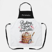 Baking Is Love Quote Kitchen Baker Personalized エプロン (正面)