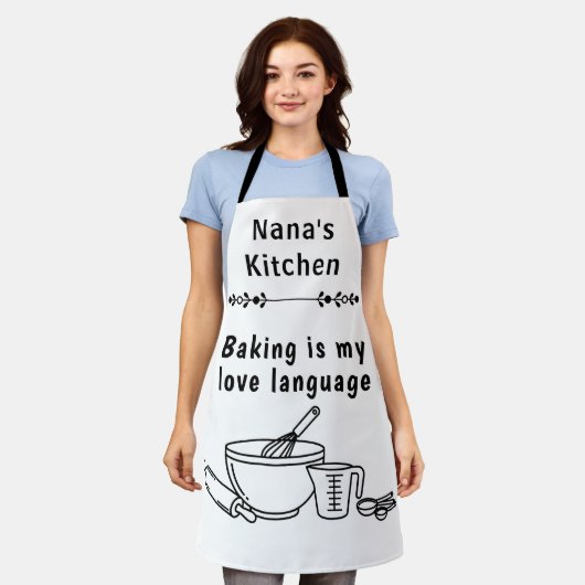 Baking Is My Love Language Culinary Design エプロン (着用した状態)
