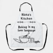 Baking Is My Love Language Culinary Design エプロン (正面)