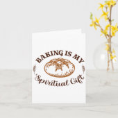 Baking Is My Sritual Gift Funny Bake Lover Pastry  カード (黄色い花)