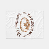 Baking Is My Sritual Gift Funny Bake Lover Pastry  フリースブランケット (正面(横))