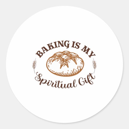Baking Is My Sritual Gift Funny Bake Lover Pastry  ラウンドシール (正面)