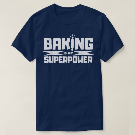 Baking Is My Superpower Delicious Funny Cupcake Ba Tシャツ (デザイン正面)