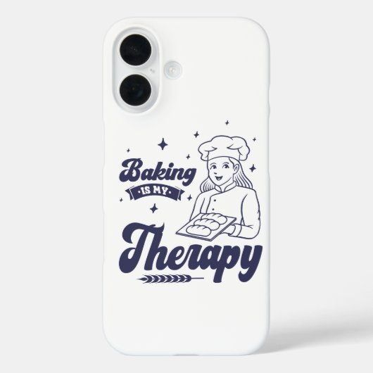 Baking Is My Therapy, Funny Baking Chef Gifts Case-Mate iPhoneケース (裏面)