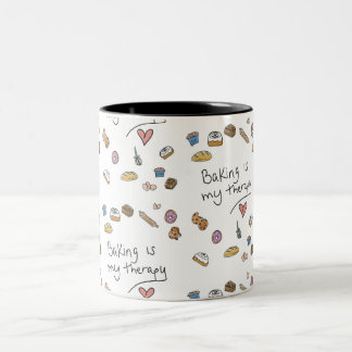 Baking Is My Therapy, Illustration Mug ツートーンマグカップ