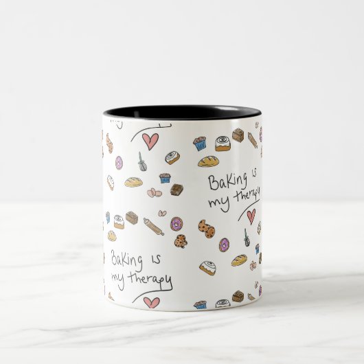 Baking Is My Therapy, Illustration Mug ツートーンマグカップ (中央)