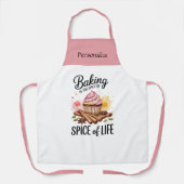 Baking is the Spice of Life Quote Personalize Gift エプロン (正面)