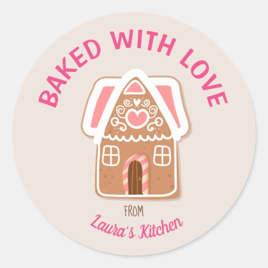 Baking Labels Personalised With a Name ラウンドシール (正面)