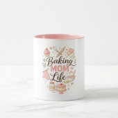 Baking Mom Life Coffee Mug - Cute Pastel Kitchen A マグカップ (中央)