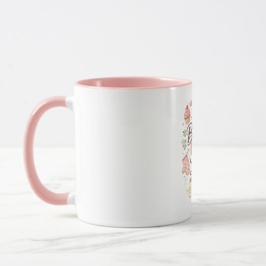 Baking Mom Life Coffee Mug - Cute Pastel Kitchen A マグカップ (左)