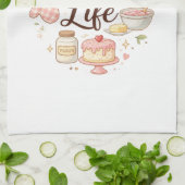 Baking Mom Life Kitchen Towel - Cute Pastel Flour  キッチンタオル (折り畳み)