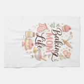 Baking Mom Life Kitchen Towel - Cute Pastel Flour  キッチンタオル (横)