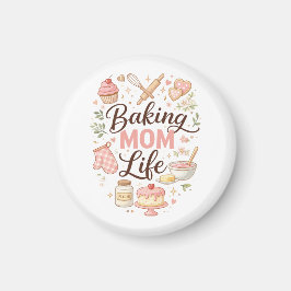 Baking Mom Life Magnet - Cute Pastel Kitchen Fridg マグネット