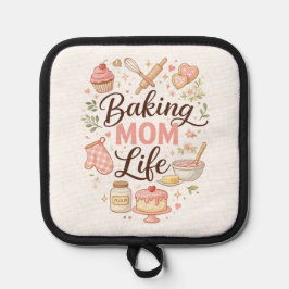 Baking Mom Life Oven Mitt & Pot Holder - Cute Past 鍋敷き