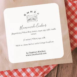 Baking Oven Minimalist Bakery Ingredient Product スクエアシール