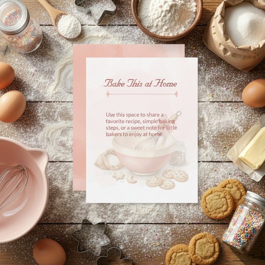 Baking Party Birthday Bowl & Whisk Recipe Card ノートカード
