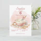 Baking Party Birthday Girls | Elegant Soft Pastel 招待状 (スタンド正面)