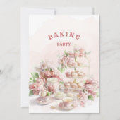 Baking Party Birthday Girls | Elegant Soft Pastel 招待状 (裏面)