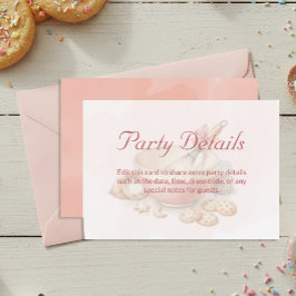 Baking Party Birthday Party Details Pink  エンクロージャーカード