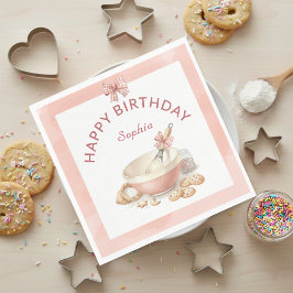 Baking Party Girls Birthday Elegant Bowl & Whisk スタンダードランチョンナプキン