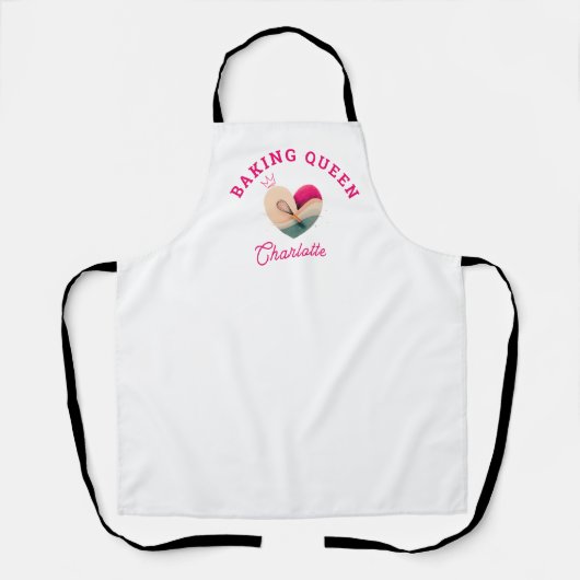 Baking Queen - Heart - Custom エプロン (正面)