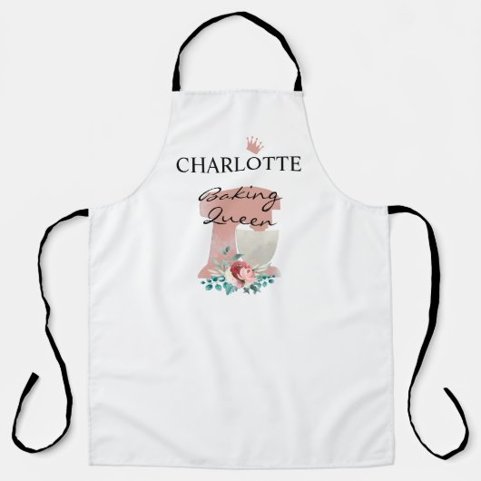 Baking Queen! Küchenmaschine & Blumen エプロン (正面)