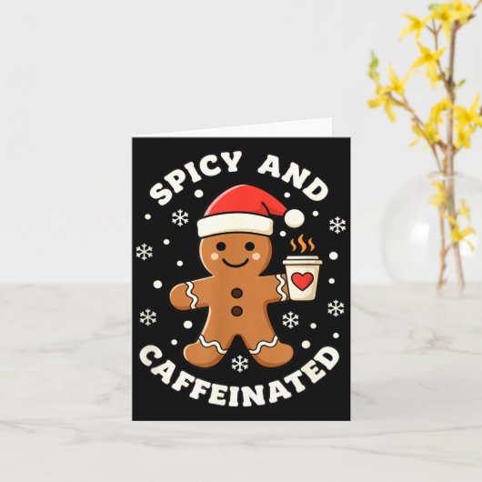 Baking Scy And Caffeinated Gingerbread Coffee Chri カード (黄色い花)