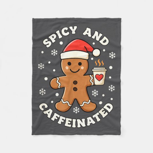Baking Scy And Caffeinated Gingerbread Coffee Chri フリースブランケット (正面)