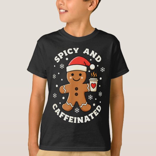 Baking Scy And Caffeinated Gingerbread Coffee Chri Tシャツ (正面)