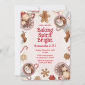 Baking Spirit Bright Christmas Cookie Birthday 招待状 (正面)