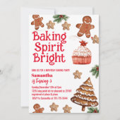 Baking Spirit Bright Christmas Cookie Birthday 招待状 (正面)