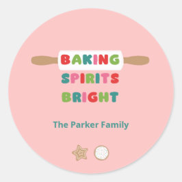 Baking Spirits Bright クリスマスステッカー ラウンドシール