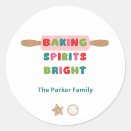Baking Spirits Bright クリスマスステッカー ラウンドシール