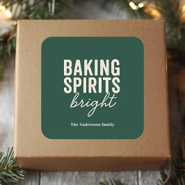 “Baking Spirits Bright” クリスマス スクエアシール