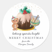 Baking Spirits Bright | クリスマス ホリデー ラウンドシール (正面)